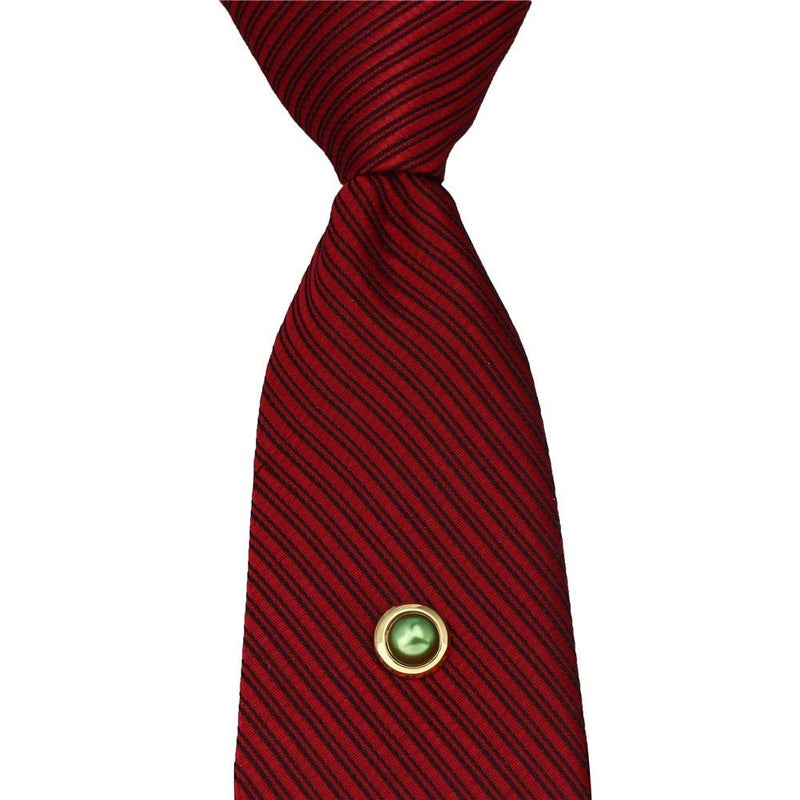 AMITER Round Gold Tie Tacks for Men Wedding Business Accessories - Faceted Pearl in Rich - Image 2